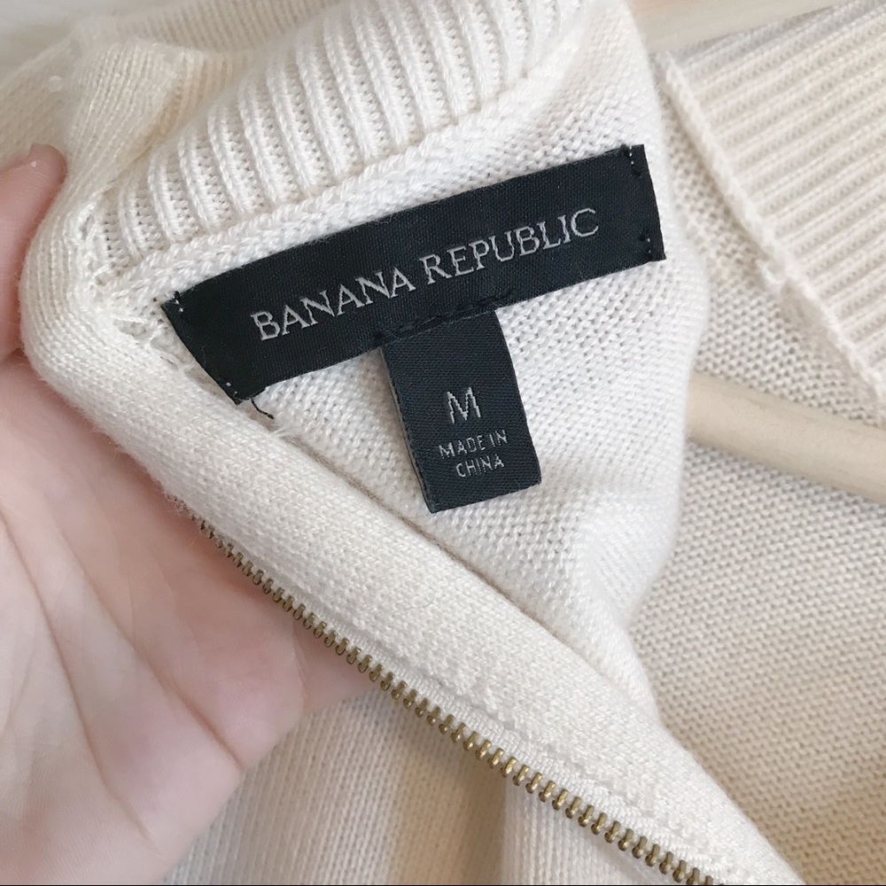 Banana Republic leather sweater cream size medium - Picture 5 of 10